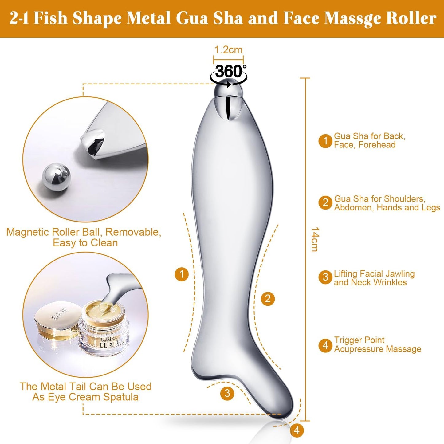 Stainless Steel Gua Sha Facial Massager