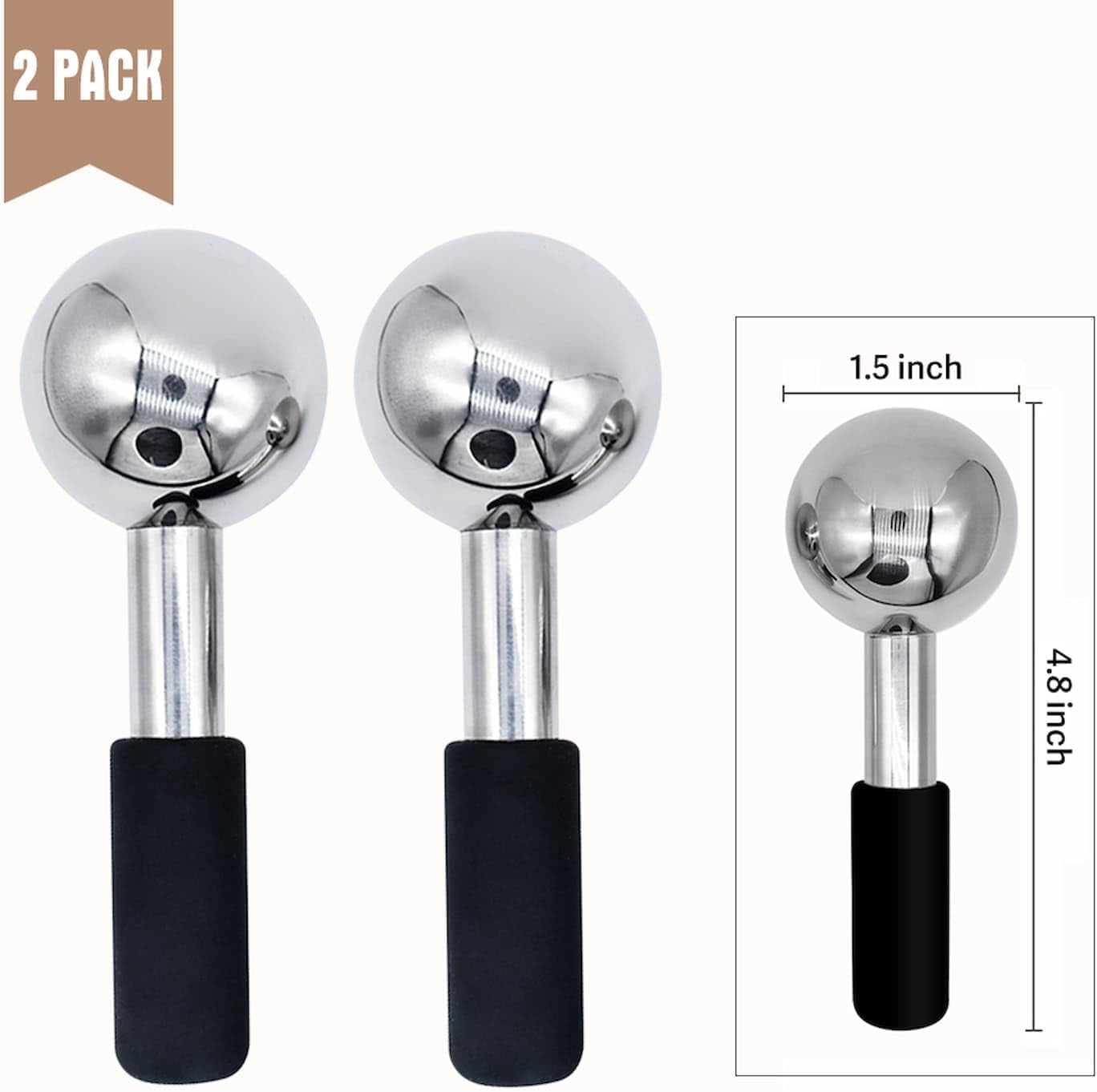 Stainless Steel Ice Globes for Face and Eyes