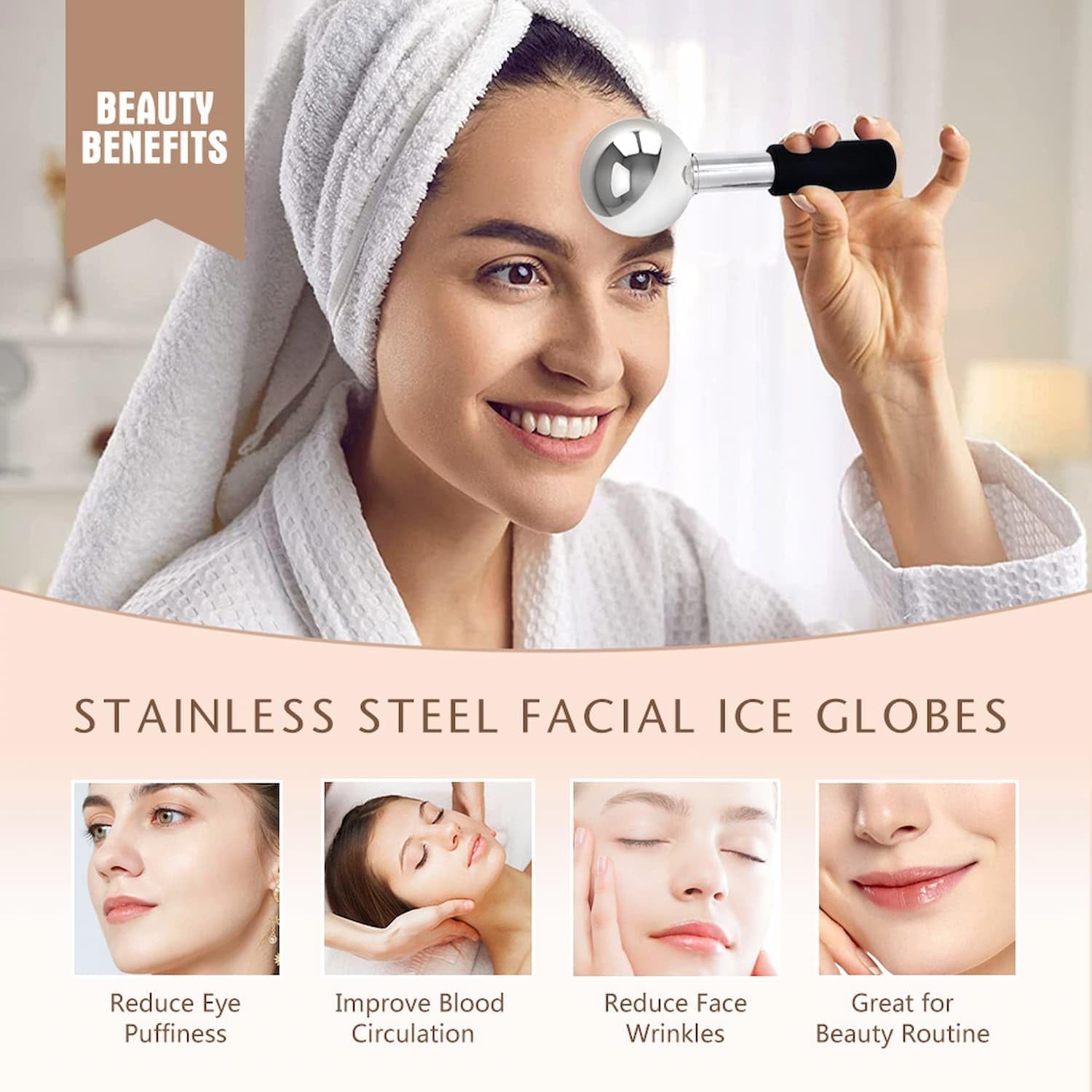 Stainless Steel Ice Globes for Face and Eyes