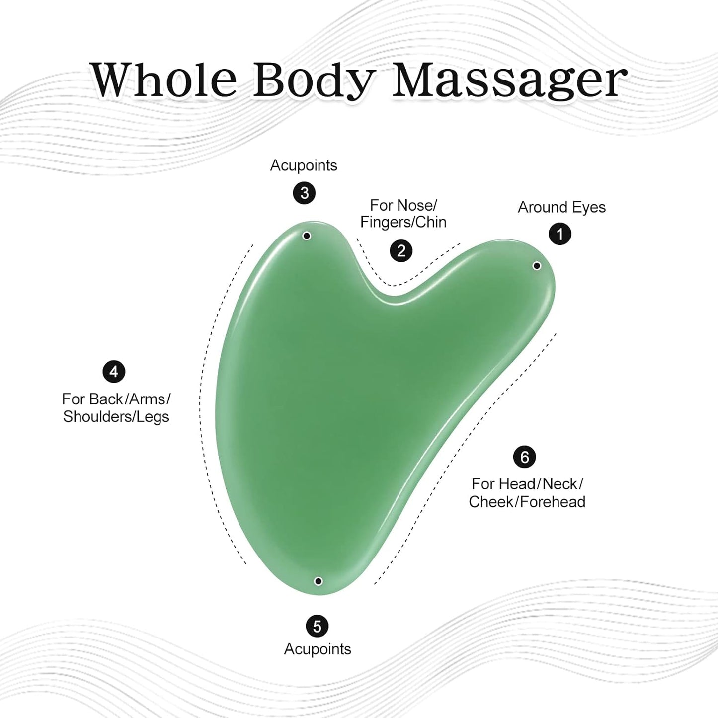 Gua Sha Jade Stone Facial Tool